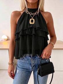 Pariaura Plus Size Women Tops - Black - View 5