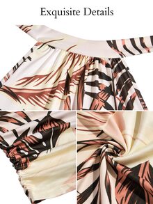 SOLERSUN Women's Summer Casual Elegant Chic Vacation Sexy Party High Neck Halter Backless Mini Bodycon Dress Floral Print Suitable For All Seasons Music Festival,Country Concert Going Out Club Outfits Women Sexy Dating Dress,Women Night Out Dress,Summer Dresses For Women, Honeymoon Outfits Woman .Women Wedding Guest Dress. Island Vacation Outfits,Wedding Guest Dress Women ,Elegant Dresses For Party, Birthday Dresses For Women(Random Floral) - Brown - View 6