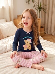 SHEIN Genkimix Kids 女童（小）家居服 - 彩色 - 查看 5