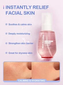 رذاذ الوجه المرطب Slow Sunday بالورد، مرطب ومفتح وشد للبشرة، K Beauty، خيار جيد للعطلات وضروريات السفر، مناسب للعناية بالبشرة في الصيف - شفاف - مشاهدة 2