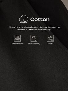 Calmiston Men's High Cotton Content Soft And Comfortable Casual Versatile Drawstring Waist Pocket Sweatpants Streetwear Gym Workout Grey Autumn Winter - Black - View 3