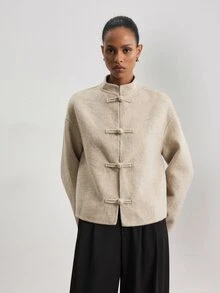 ATUI Studio Autumn/Winter Fashion Versatile Double-Sided Overcoat Office Beige Elegant - Beige - View 3