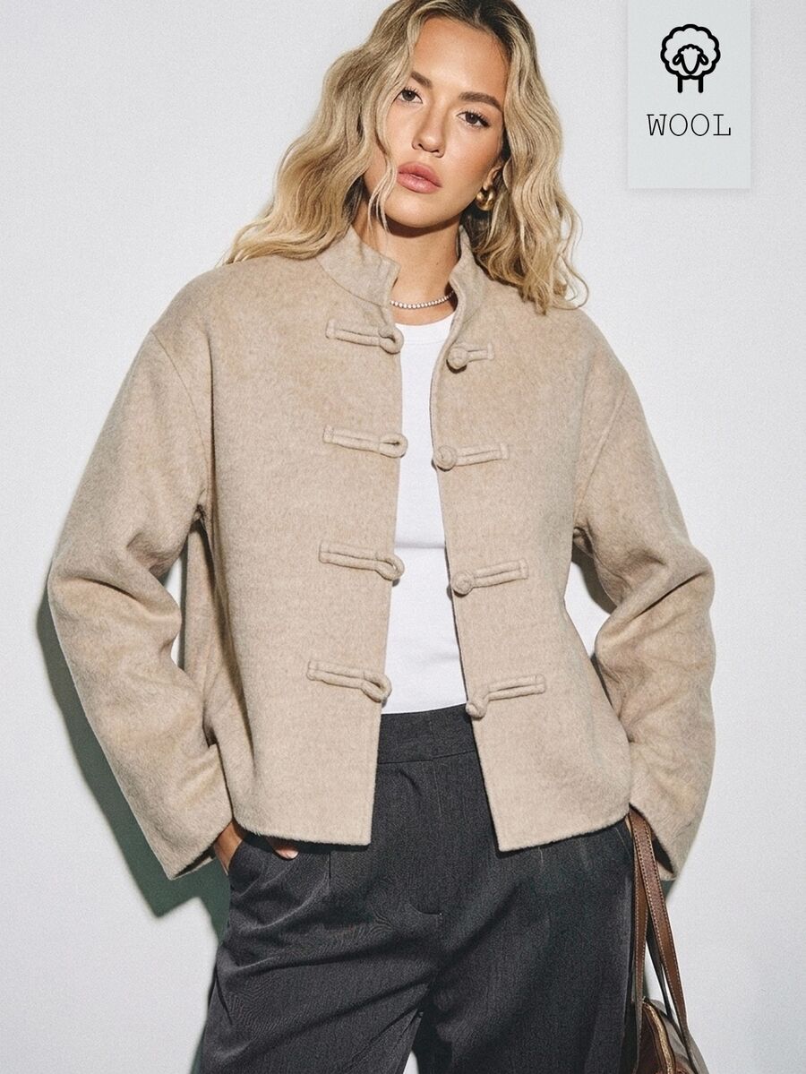 ATUI Studio Autumn/Winter Fashion Versatile Double-Sided Overcoat Office Beige Elegant - Beige - View 1
