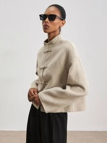 ATUI Studio Autumn/Winter Fashion Versatile Double-Sided Overcoat Office Beige Elegant - Beige - View 4