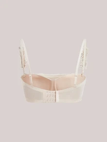 Veilyse 3pcs Women's Solid Color Lace Patchwork Bras, With Straps And Strapless Styles, Non-Padded - Multicolor - View 8