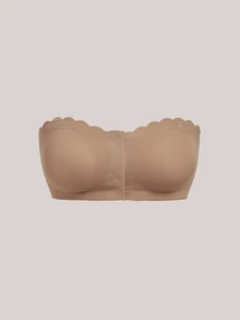 Veilyse 2pcs Multi-Color Combination Pack Front Closure Seamless Straight Bandeau Bra, Upgraded Non-Slip Full Coverage Small Silicone Strip (Non-Sticky), Wire-Free Women's Bra (Suitable For A-C Cups & Comes With Transparent Shoulder Straps) - Multicolor - View 8