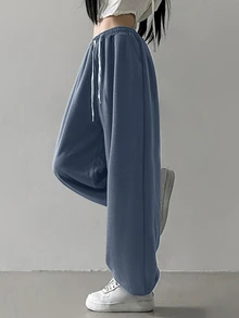 DAZY Women's Drawstring Waist Loose Casual Jogger Sweatpants,Women Joggers - Teal Blue - View 7