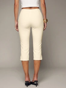 Hauture Women's Low Rise Stretch Capri Pant - White - View 3