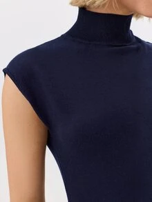 KÆRIA Hus Halter Neck Open Back Hug Knitted Maxi Dress - Second Skin Lyocell Knit - Navy - Party, Date Night, Valentine, Club, Holiday - Navy Blue - View 7