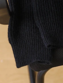 SHEIN 秋季衣物冬季青少年男孩黑色圓領長袖拼色針織衫套頭衫，返校季，舒適柔軟，節慶穿搭聖誕節 - 黑色 - 查看 6