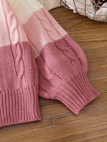 Emery Rose Kids Emery Rose Kids 女童針織彩色條紋V領休閒秋冬開襟衫 - 粉色 - 查看 6