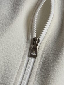 Manfinity Homme Setelan Jaket Pria Lengan Panjang Bahan Linen Imitasi dan Celana Panjang dengan Tali Serut di Pinggang - Krem - View 6