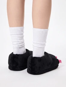 ROMWE Kawaii Fall/Winter Cute Dinosaur Claw Slippers, Anti-Slip Warm House Slippers For Women, One Size Fits All, Red,Halloween,Funny Slippers,Fluffy Slippers - Black - View 6
