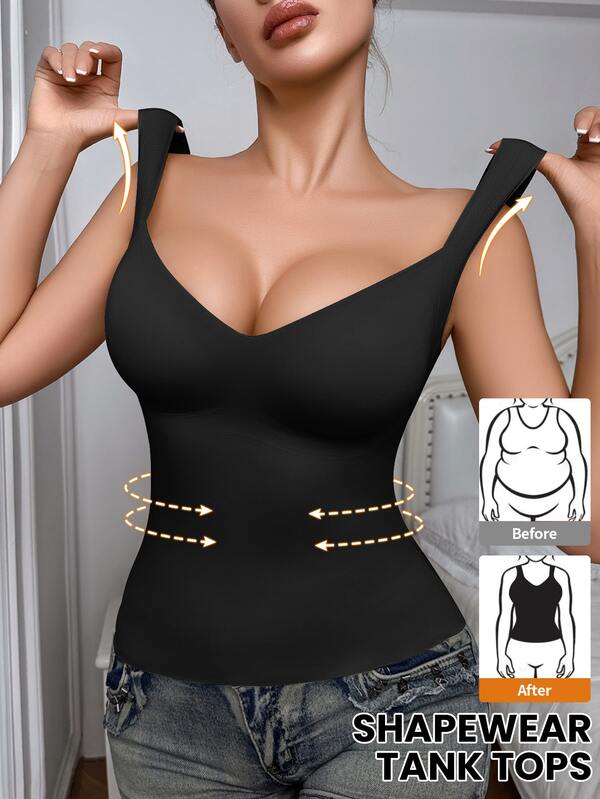 SHEIN 1 peça colete feminino sem costura modelador, modelador de cintura e abdômen, design minimalista, pode ser usado como agasalho, modelador corporal