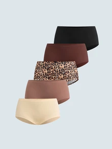 Softvol 5pcs/Pack Women's Seamless High Elasticity Hipster Panties, All Day Comfort - Multicolor - View 10