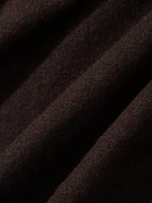 DAZY Solid Frill Trim Tie Front Tee Fall - Coffee Brown - View 9