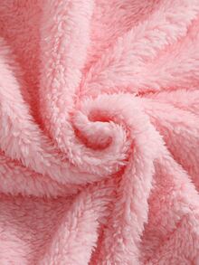 SHEIN 2件組幼兒女童連帽褲套裝 可愛粉色白色雲朵刺繡 羊羔絨長袖連帽加厚款 生日派對 秋冬聖誕假期毛絨款 - 彩色 - 查看 12