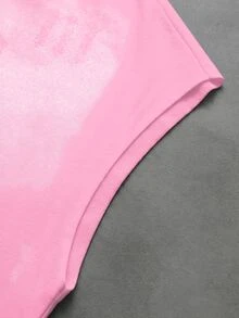 Manfinity Roghcode Men's Streetwear Graphic INS Popular Printed Shorts, Comfortable For Daily Wear Vacation Brunch, Valentine's Day Gift, Pink And White Summer - Pink - View 6