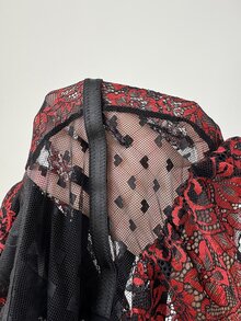 NU&NOW 女士休闲时尚弹力舒适蕾丝拼接性感吊带连体衣，适合情人节约会、度假活动 - 黑色 - 查看 6