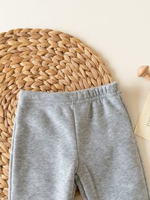 Newborn Baby Boy/Girl Autumn/Winter Cute Cartoon Pattern Long Sleeve Sweatshirt & Pants Set - Light Grey - View 8