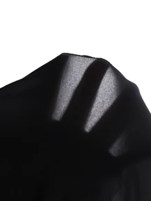 SHEIN Sparklyn 1件青少年音樂節街頭風基礎哥德龐克條紋拼接 2合1 哥德印花圓領寬鬆長袖T恤 - 彩色 - 查看 5