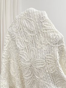 SHEIN Maternity Solid Color Jacquard Flared Sleeve Blouse Fall - Apricot - View 9