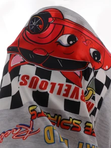 [6 Sets Randomly Send 2 Sets]Young Boys Pajamas Cartoon Car Print Long Sleeve Long Pants Knit Snug Fit Sleepwear Loungewear Set - Multicolor - View 8