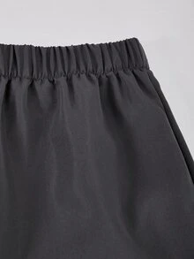 1件青少年男孩街頭休閒四季款工裝直筒寬鬆黑色長褲，附3D口袋，適合外出穿搭 - 深灰色 - 查看 4