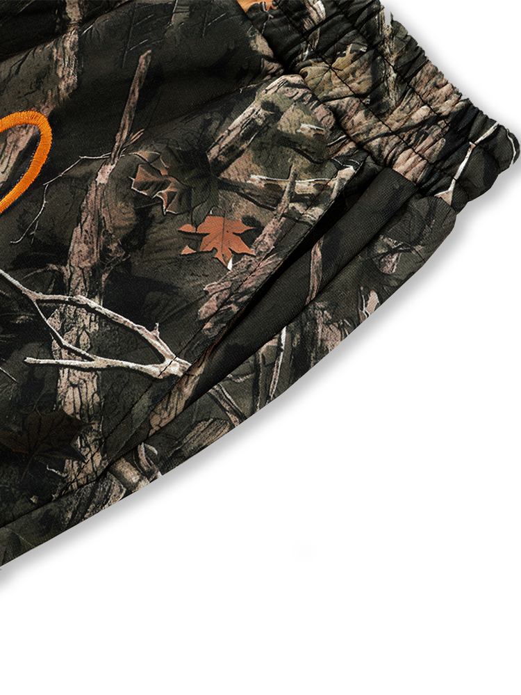 PAVTROS American Vintage Dry Leaf Camo Sports Sweatpants, Loose Fit Wide Leg Pants, Jungle Camo REALTREE Style, Wild, Rugged, Military Cargo Style Style Shorts, Daily Commute, Street, Outdoor, Skateboarding And Other Street Sports, Unisex, Holiday Gift - Multicolor - View 4