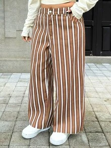 Rivivi 大尺碼女款條紋印花牛仔褲 - 彩色 - 查看 3