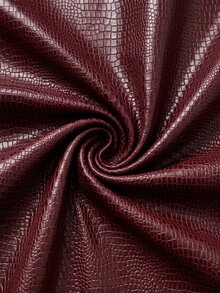 SHEIN SXY Plus Size Fashion Commuter Crocodile Pattern Leggings - Burgundy - View 7