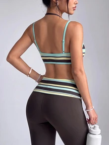 Dewbera Dewbera Women's 2026 New Casual Sports Tight-Fitting Outdoor Striped Tank Top - Multicolor - View 4