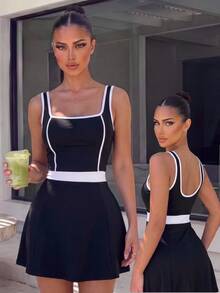 Gameset SHEIN Sport Women's Black Design Sports Set - Black and White - View 8
