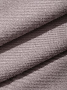 Dazy Plus Plus Size Knitted Ruched Cowl Neck Loose Casual Asymmetrical Cold Shoulder Top And Long Pants 2-Piece Loungewear Set For Spring/Summer - Grey - View 6