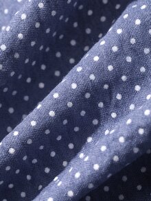 Dazy Plus Polka Dot Contrast Placket Loose Short Sleeve Shorts 2pcs Set Home Wear Spring Summer Casual Pajama Set - Royal Blue - View 3