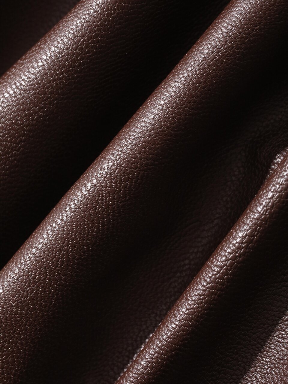Women's Regular Fit Brown Leather Fabric Stand Collar Long Sleeve Cinched Waist Commuter Style Jacket, Autumn