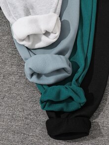 8pcs Teen Boys Casual Sports Basic Hoodie And Sweatpants, Multiple Colors Available With Decorative Label, Comfortable Fabric, Suitable For Autumn/Winter, School, Family Gatherings, Back To School, Birthday Parties, Photography, Vacation, Holidays, Sports Style, Comfortable, Wearable - Multicolor - View 5
