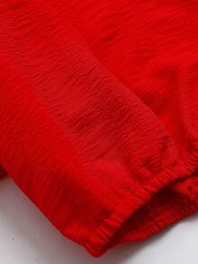 Olithes Women's Casual Solid Color Off-Shoulder Dress - Red - View 4