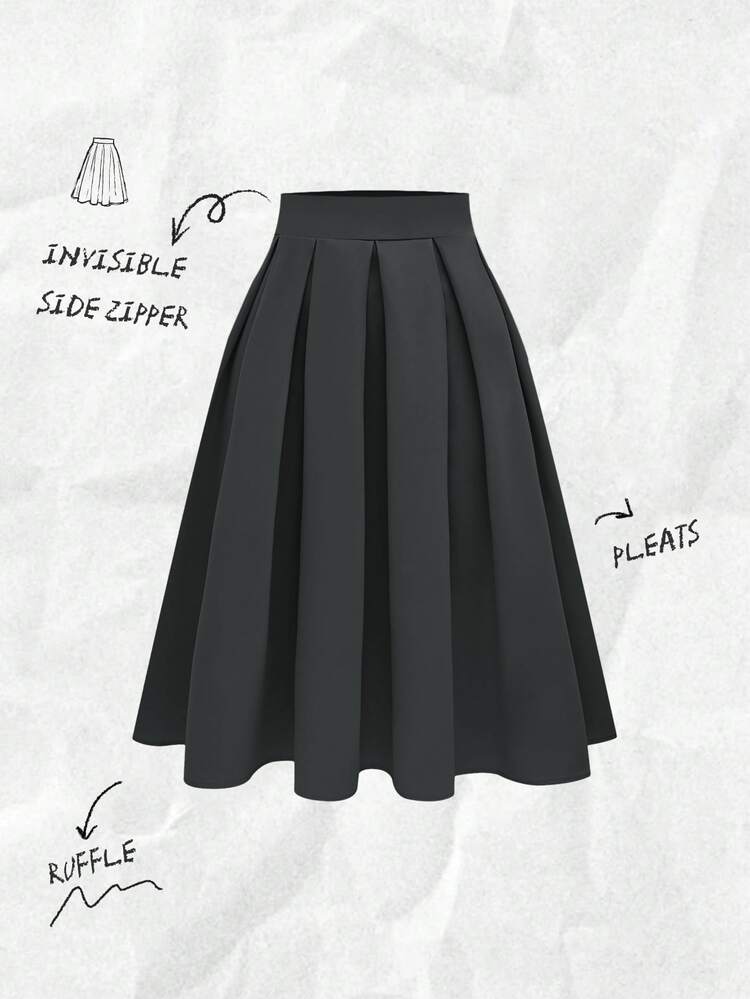 Olithes Women's Casual Girlisim Pleated Skirt, Versatile For Spring Autumn Back-To-School Golf Pastal - Grey - View 9