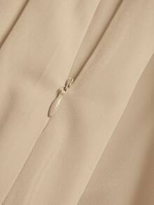 SHEIN Women's Casual Pleated Skirt, Versatile For Spring & Autumn - Apricot - View 5