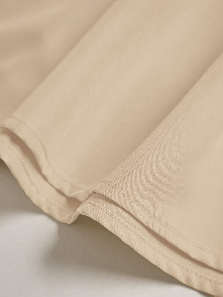 SHEIN Women's Casual Pleated Skirt, Versatile For Spring & Autumn - Apricot - View 4