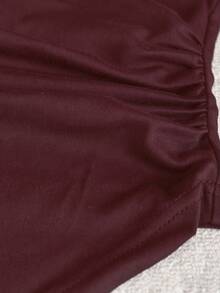 Olithes Women's Elegant Asymmetric Hem Button Decorated Camisole, Summer - Burgundy - View 4