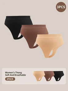 Barelissa 3 piezas de tangas minimalistas cómodas y sin costuras para mujer - Multicolor - Ver 5