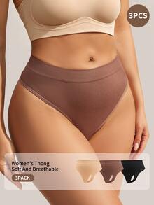 Barelissa 3 piezas de tangas minimalistas cómodas y sin costuras para mujer - Multicolor - Ver 6