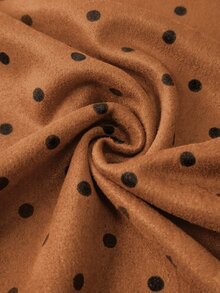 Balvessa Jaket Lengan Panjang Wanita Motif Polkadot dengan Resleting, Kasual, Serbaguna, untuk Perjalanan Sehari-hari - Coffee Brown - View 3