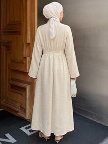 DAZY Women's Casual Commute Solid Color Long Dress Fall - Apricot - View 2