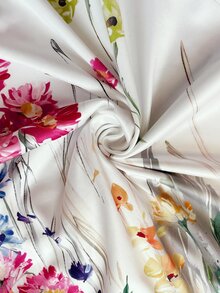 EMERY ROSE 大码 V 领短袖花卉印花优雅宽松连衣裙，女士夏季服装 - 彩色 - 查看 6