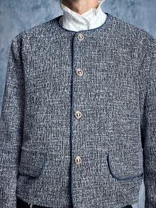 ROMWE MEN Street Life Men's Long Sleeve Single-Breasted Casual Versatile Jacket - Blue - View 2