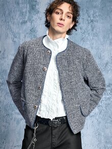ROMWE MEN Street Life Men's Long Sleeve Single-Breasted Casual Versatile Jacket - Blue - View 9