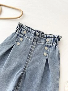 LMoss Kids Casual Loose Comfortable Baby Girls Denim - Light Wash - View 5